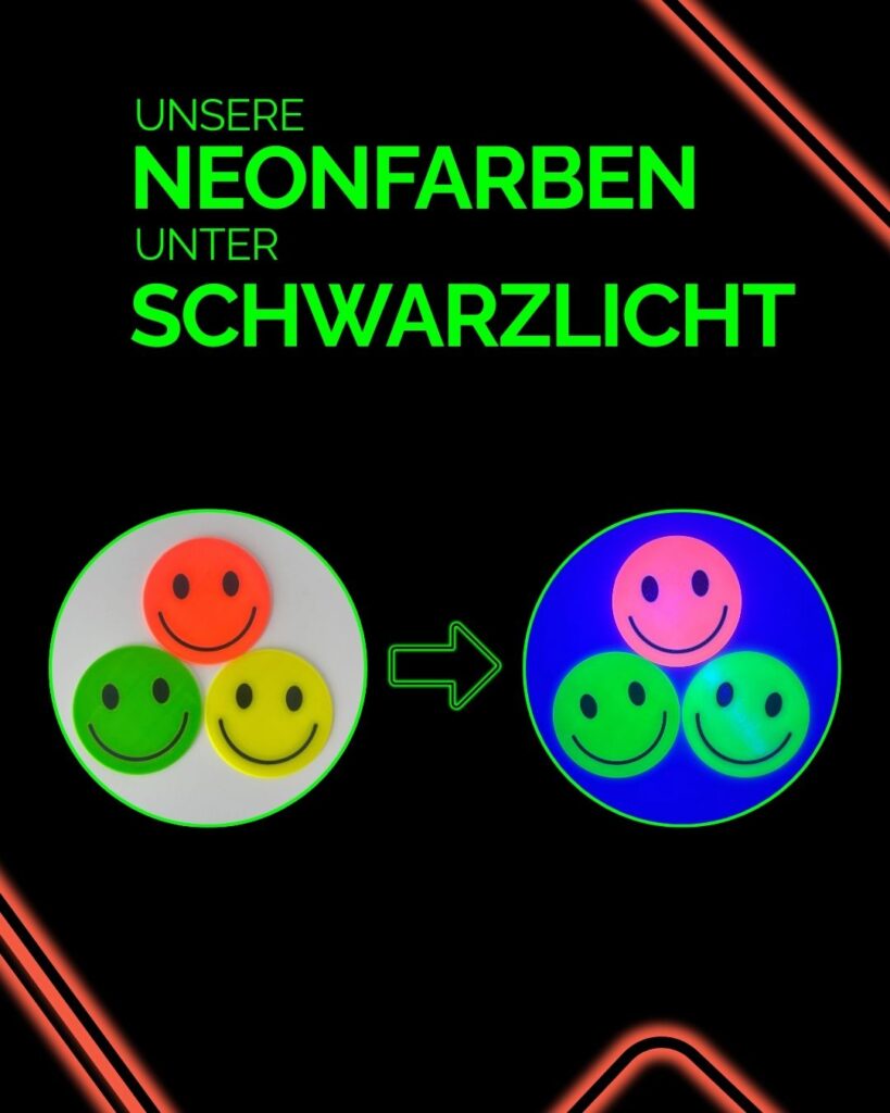Filamente unter Schwarzlicht