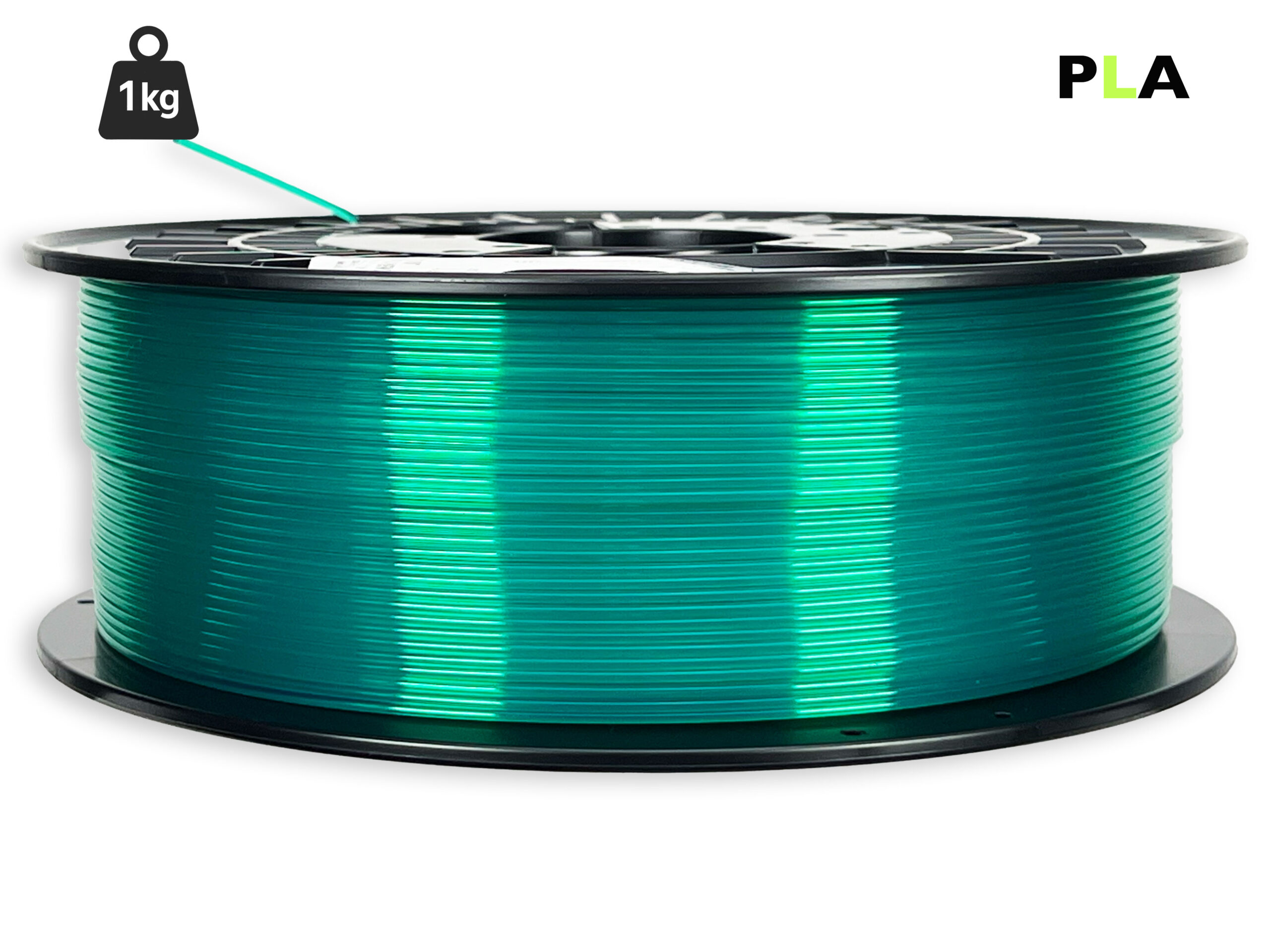 PLA Filament - 1,75 mm - Transluzent-Grün - 1 kg – Bild 1