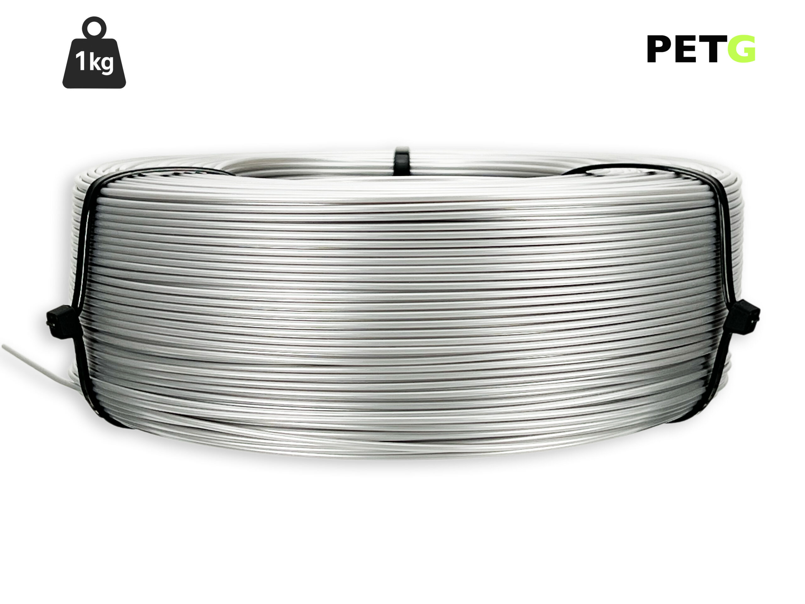 PETG Filament - 1,75 mm - Alu-Silber - 1 kg Refill – Bild 1
