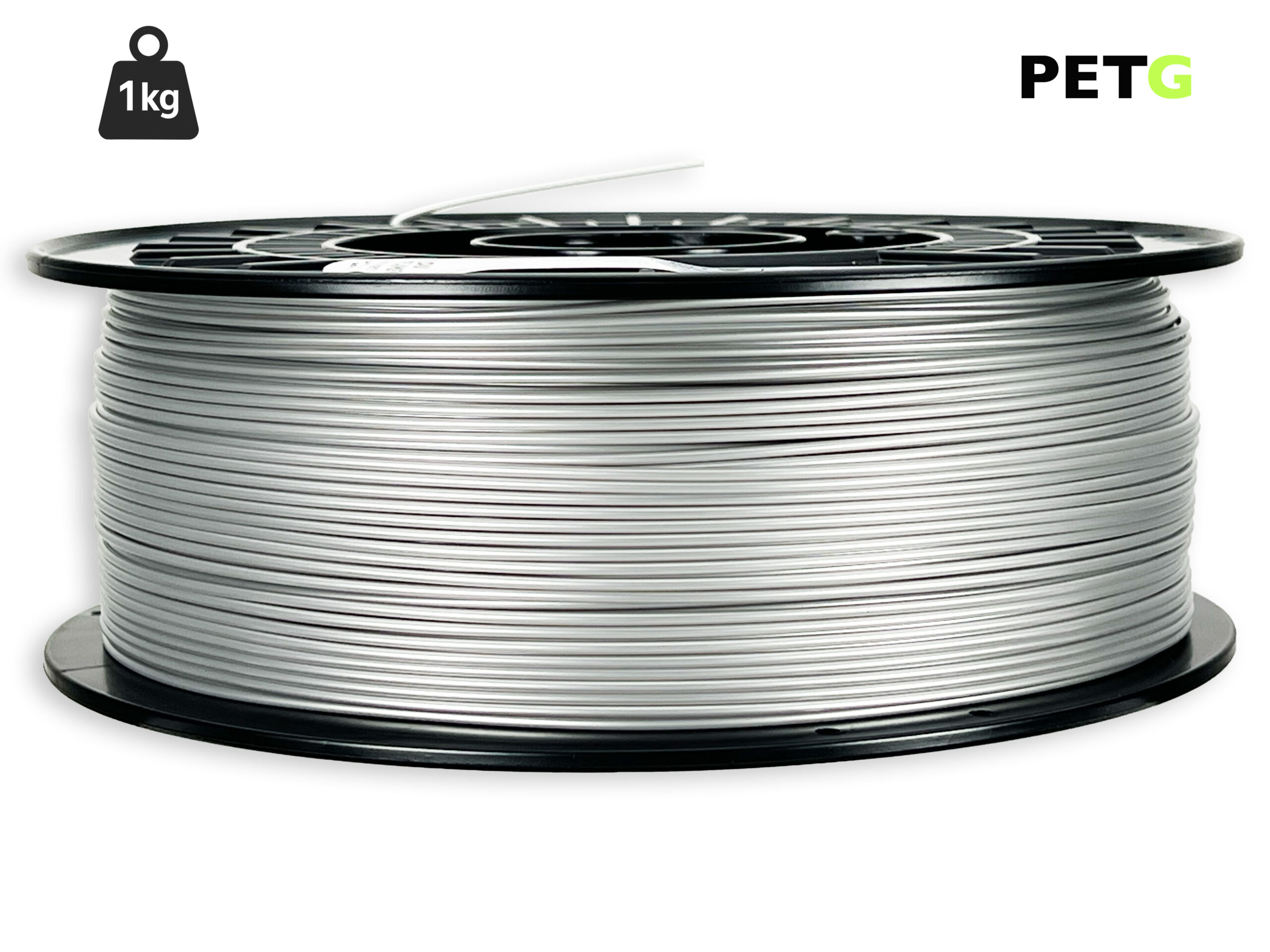 PETG Filament - 1,75 mm - Alu-Silber - 1 kg – Bild 1