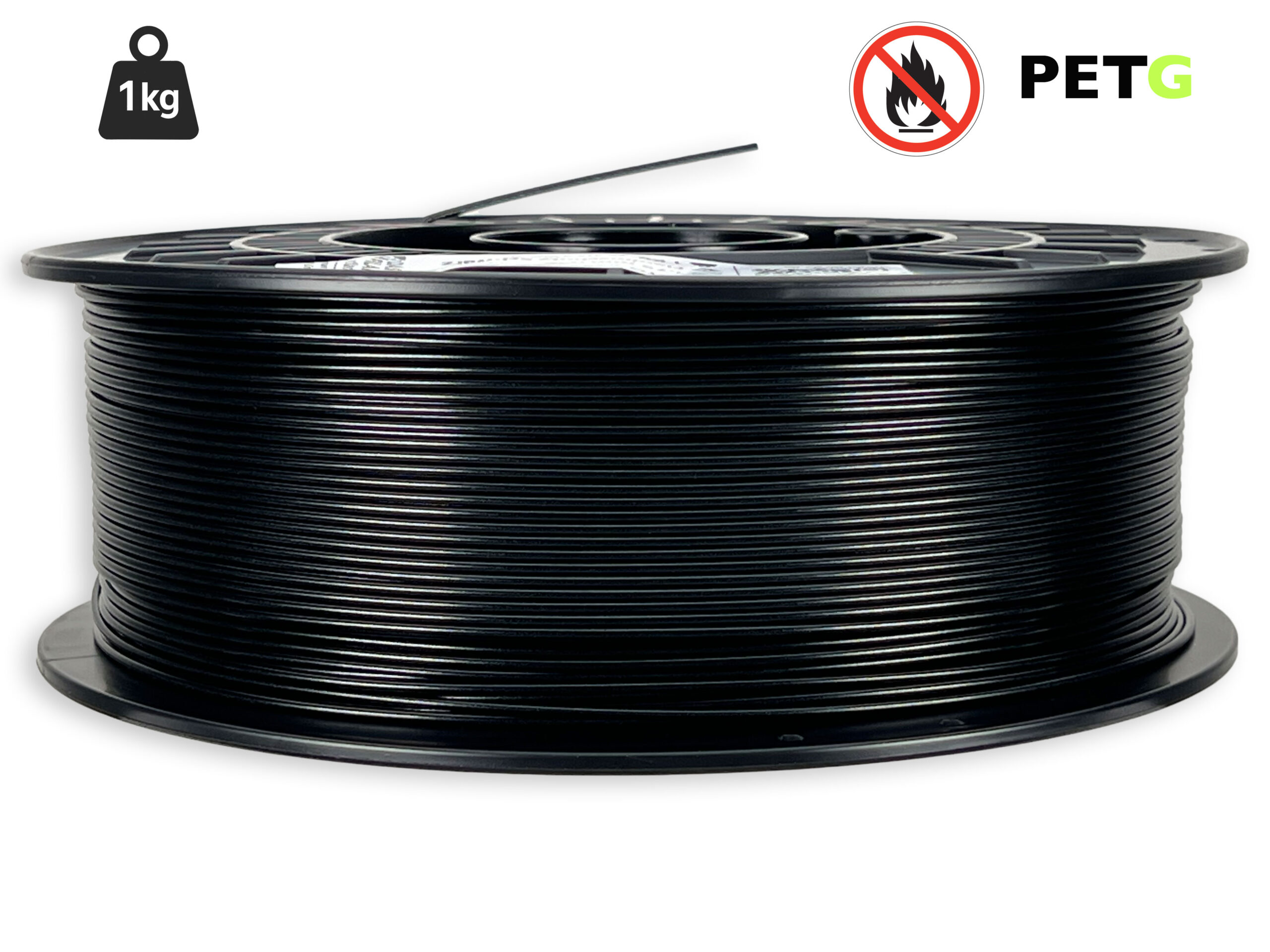 PETG Filament - 1,75 mm - Flammschutz Schwarz - 1 kg – Bild 1