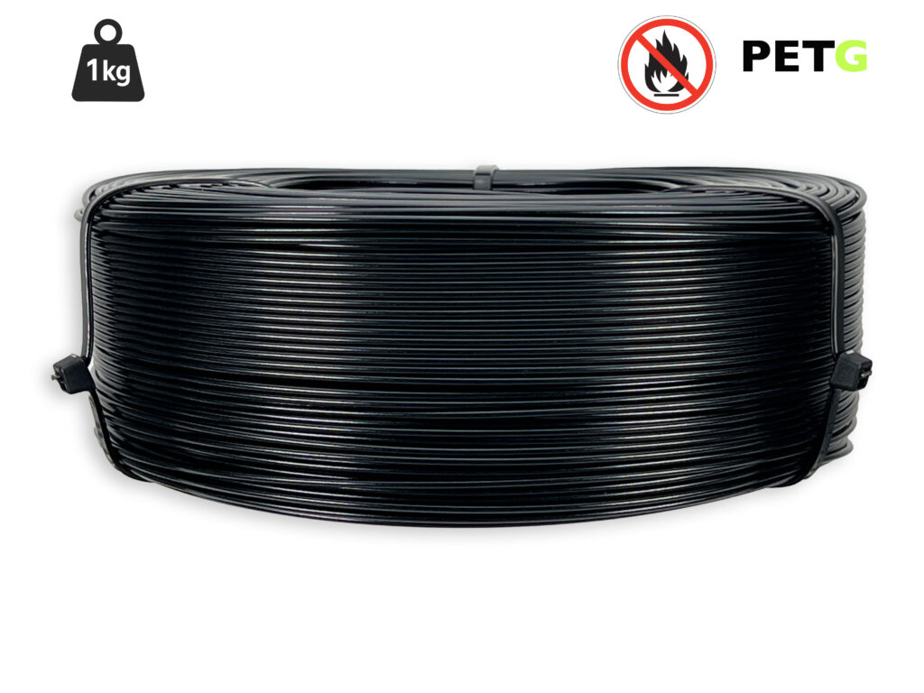PETG Filament - 1,75 mm - Flammschutz Schwarz - 1 kg Refill