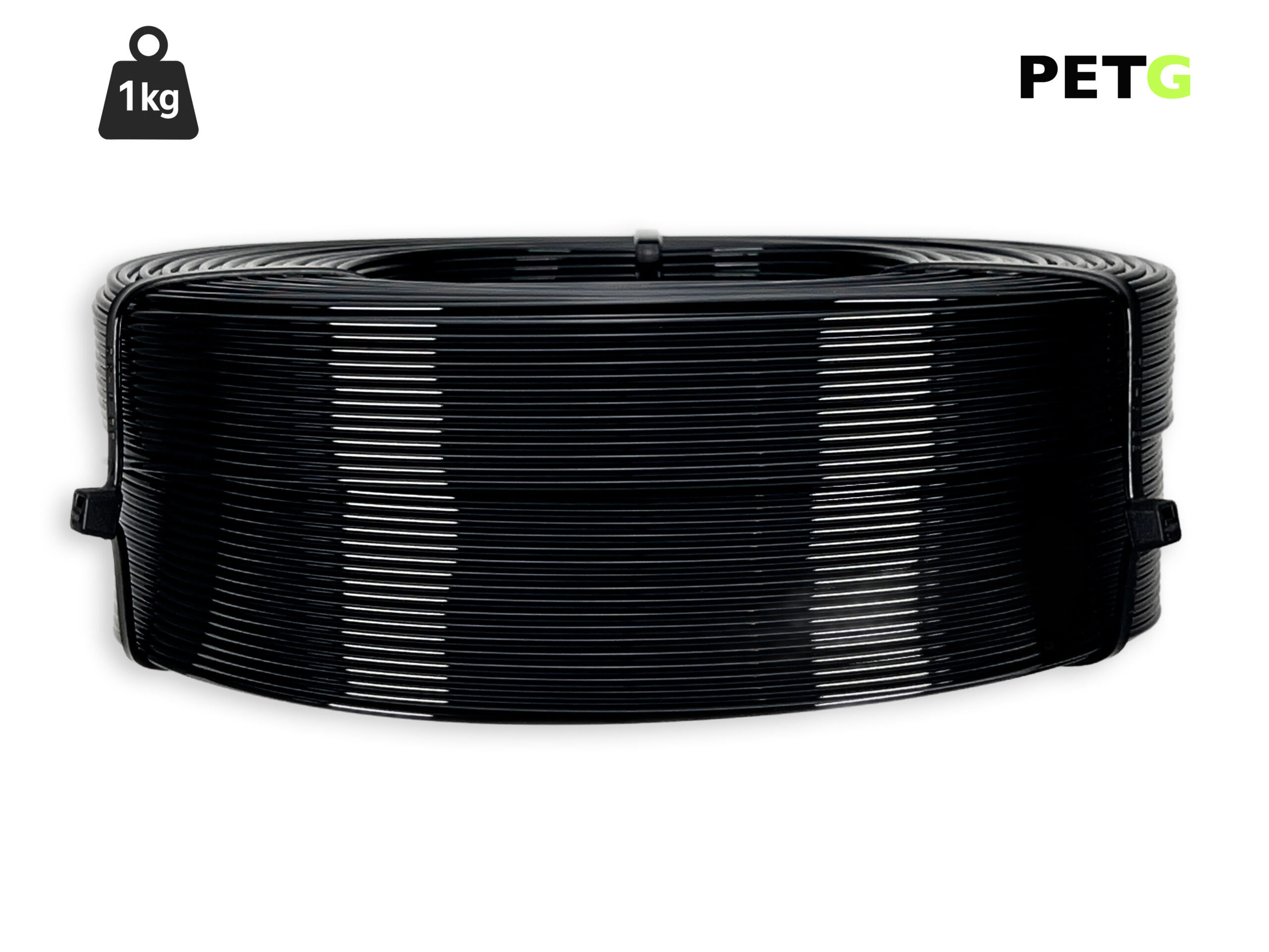 PETG Filament - 1,75 mm - Schwarz - 1 kg Refill – Bild 1