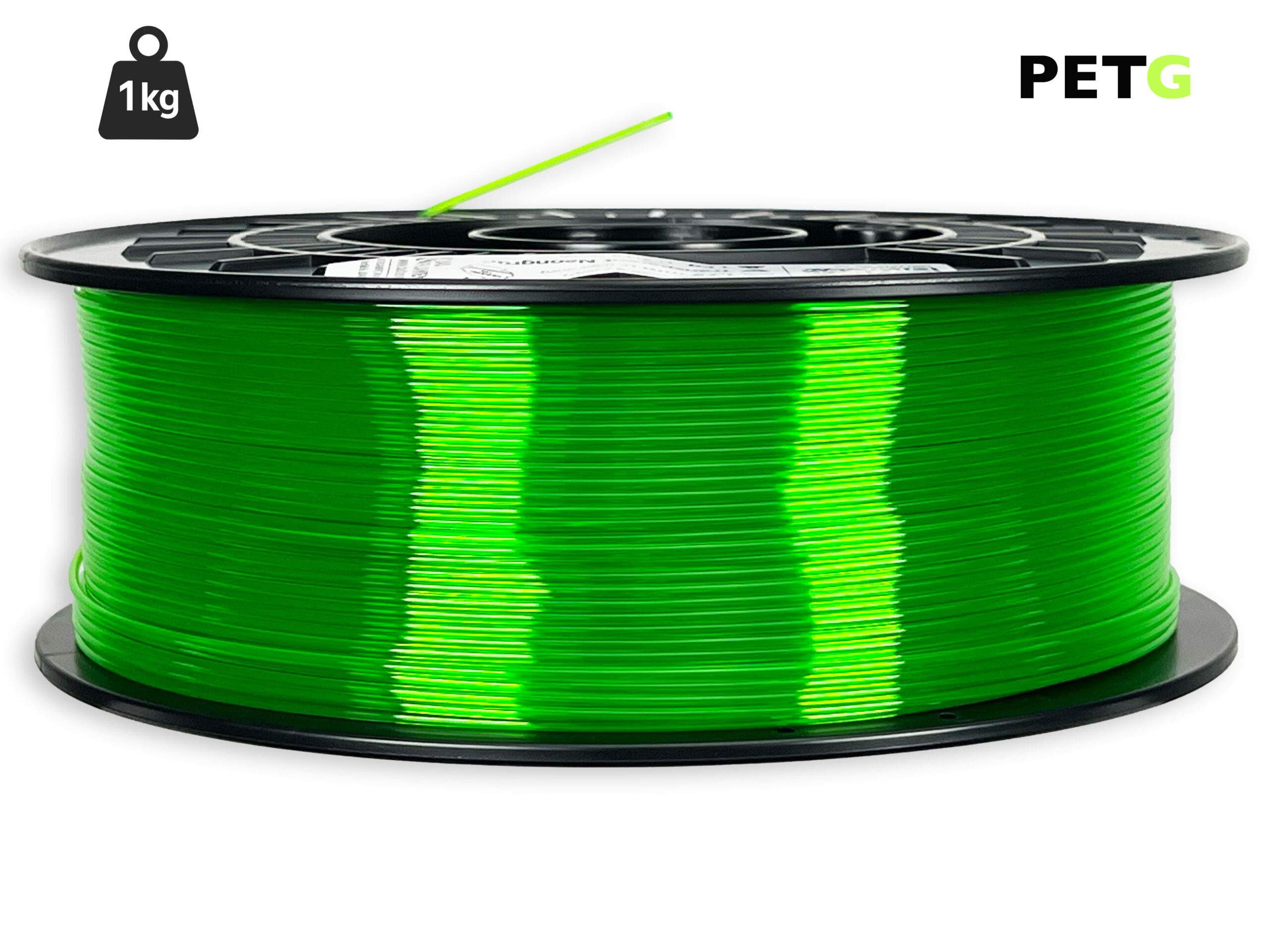 PETG Filament - 1,75 mm - Transparent Neongrün - 1 kg – Bild 1