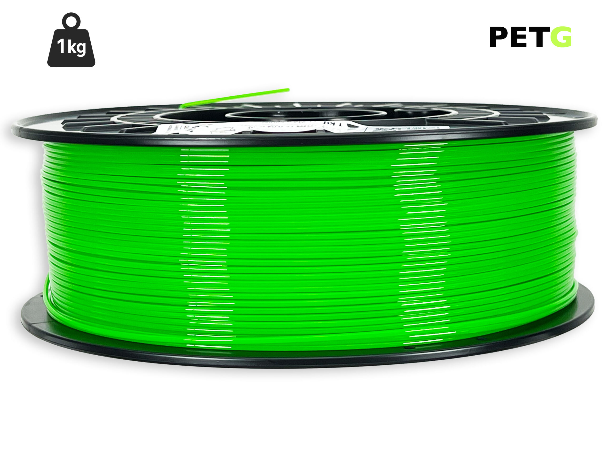 PETG Filament - 1,75 mm - Transluzent Neongrün - 1 kg – Bild 1