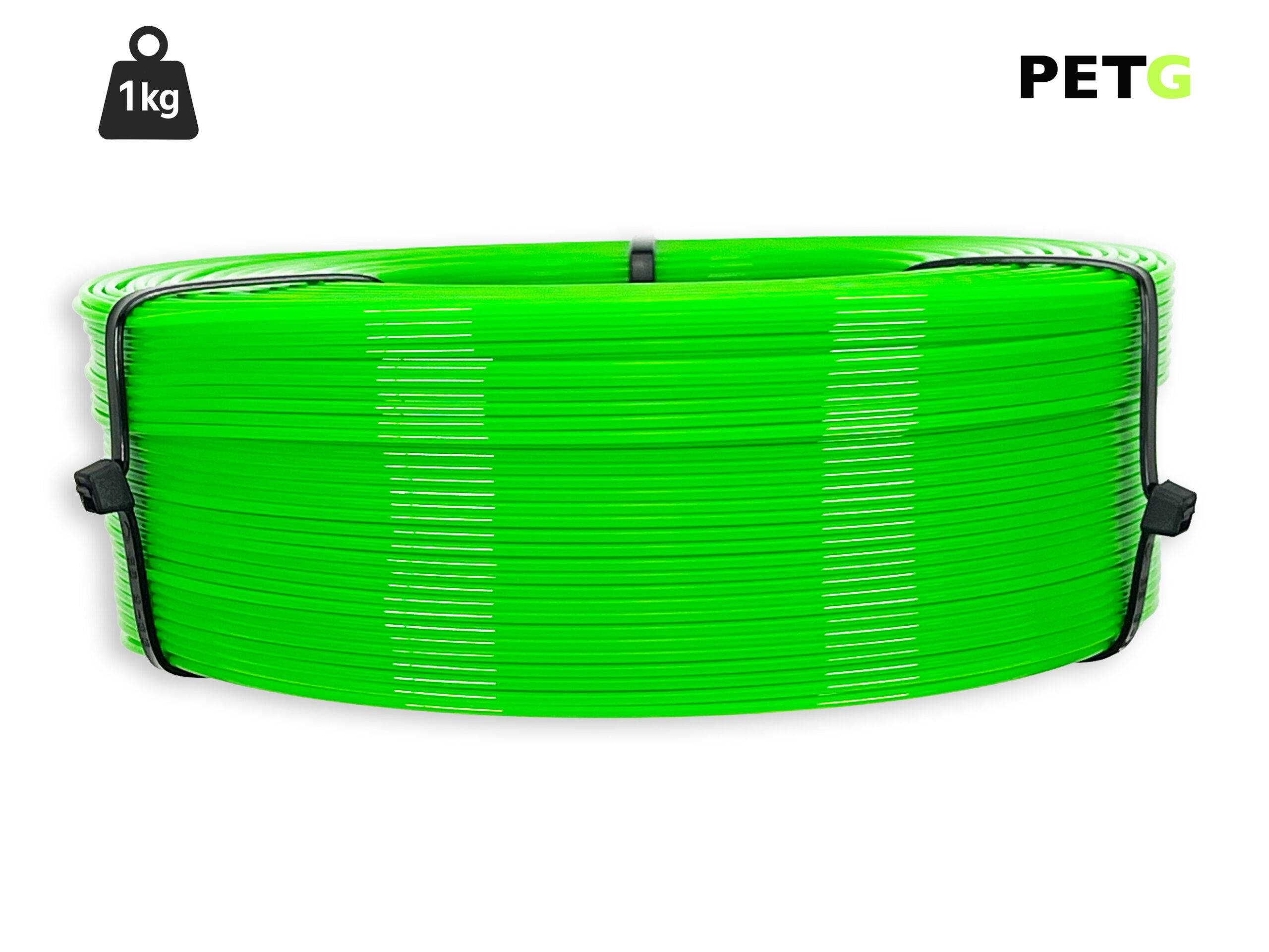 PETG Filament - 1,75 mm - Transluzent Neongrün - 1 kg Refill – Bild 1