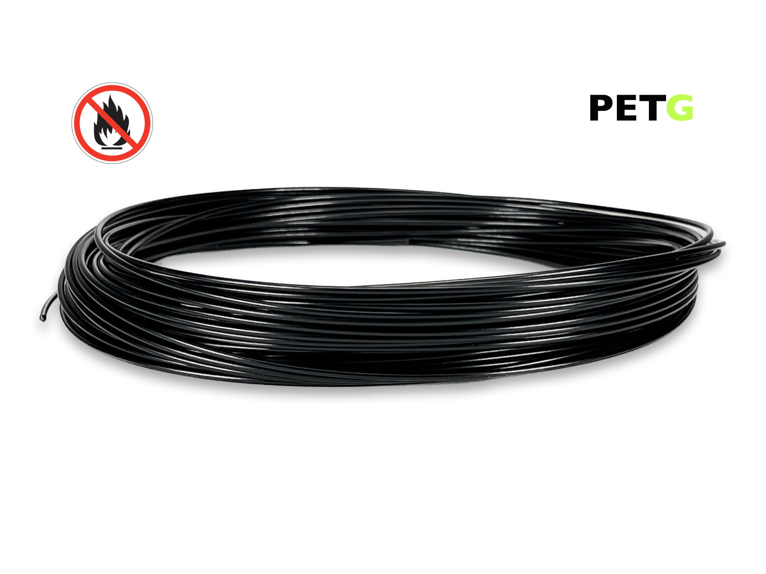 PETG Filament 50 g Sample - 1,75 mm - Flammschutz Schwarz – Bild 1