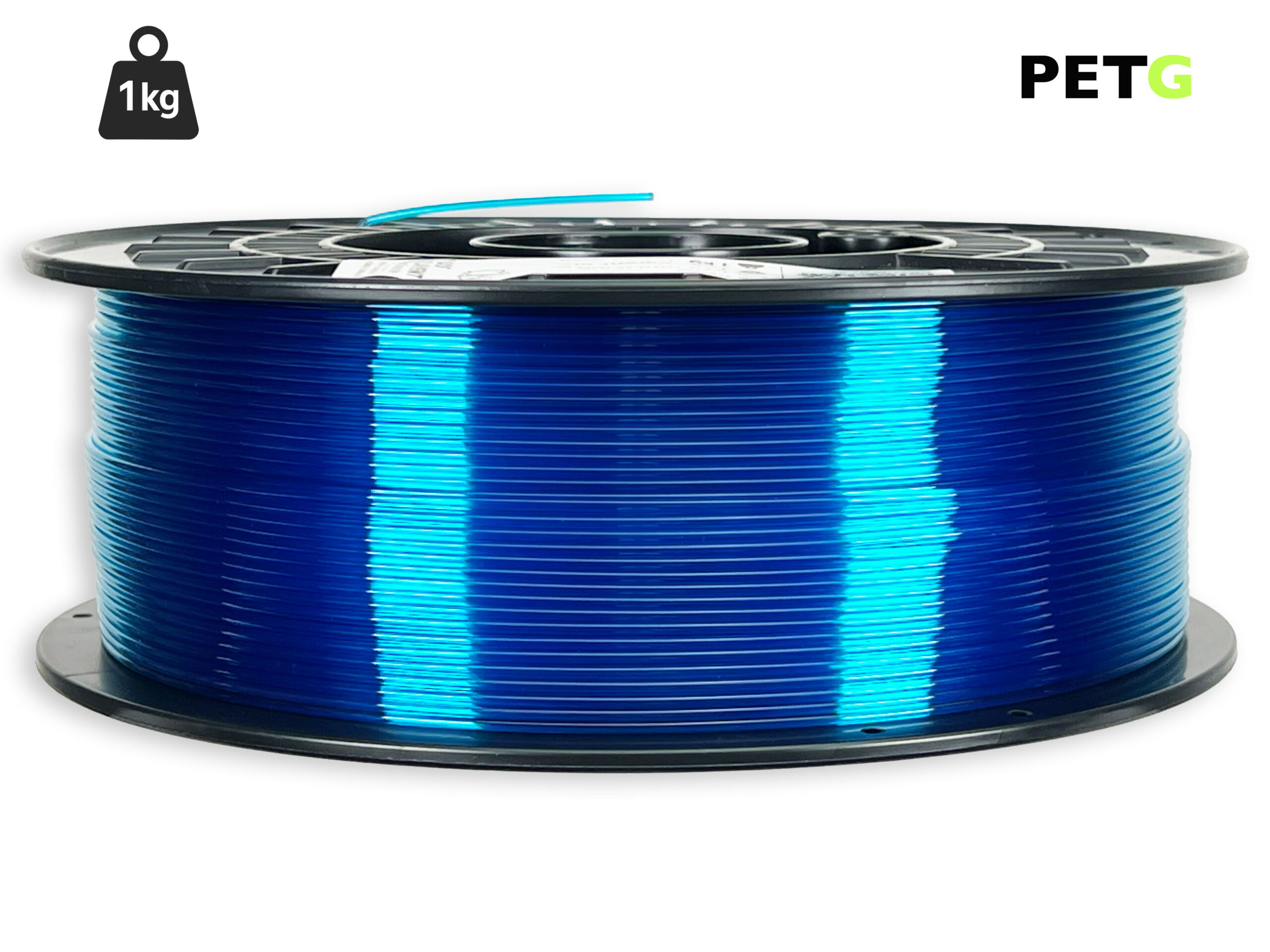 PETG Filament - 1,75 mm - Transparent Blau - 1 kg – Bild 1