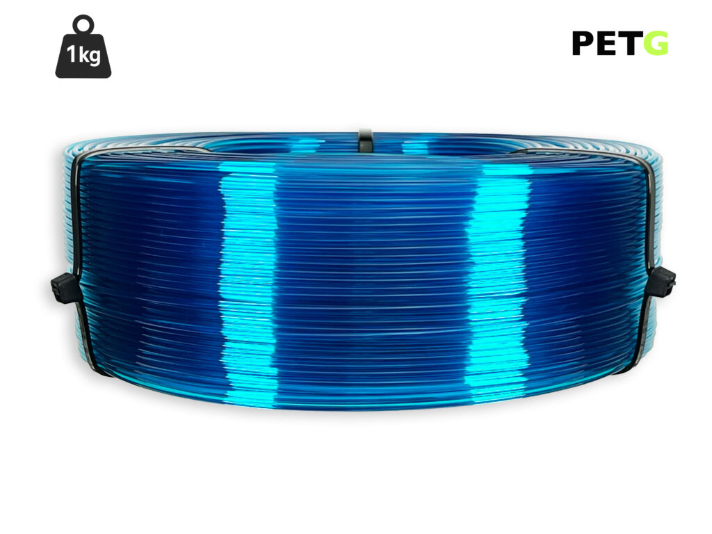 PETG Filament - 1,75 mm - Transparent Blau - 1 kg Refill