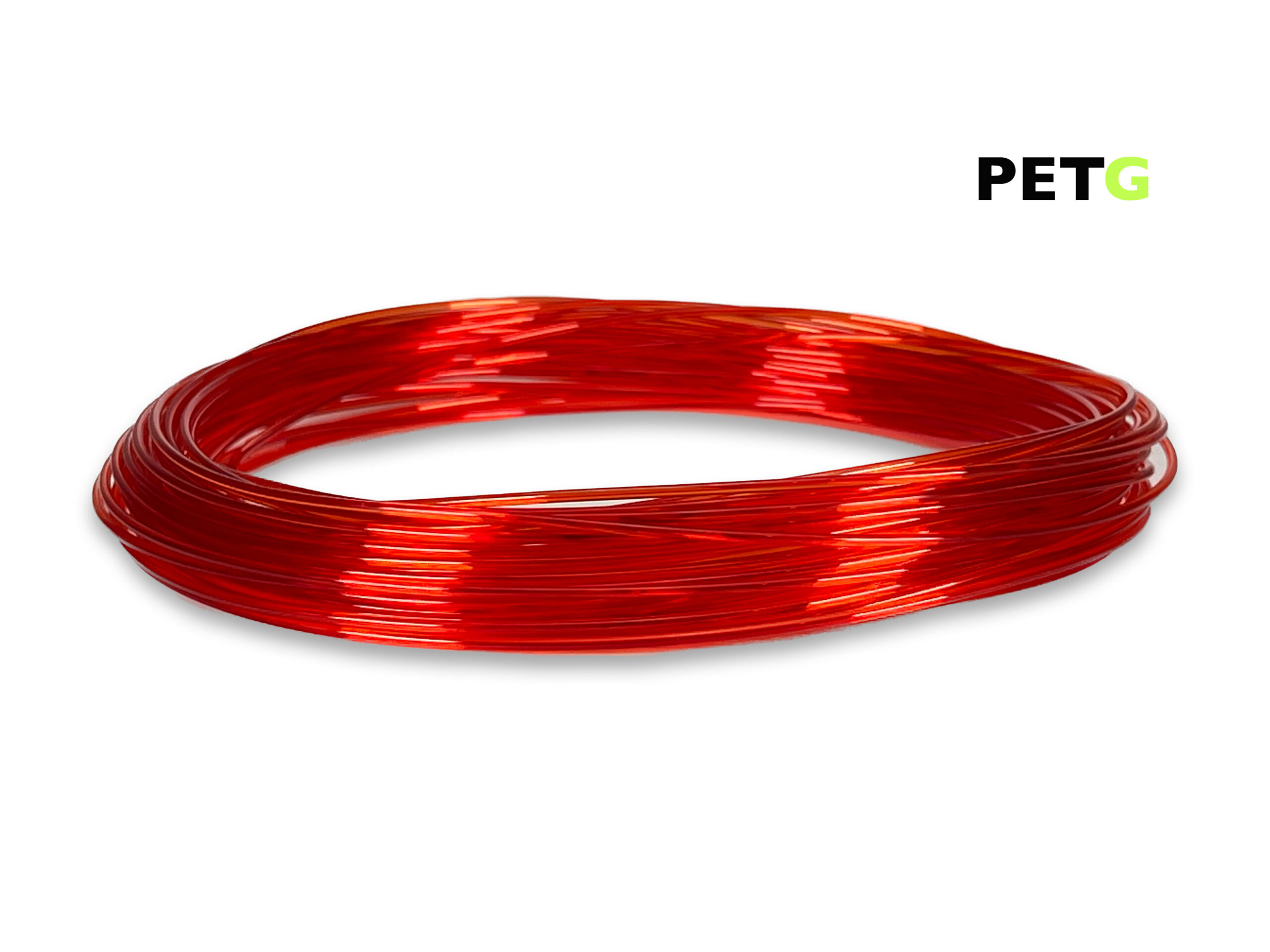 PETG Filament 50 g Sample - 1,75 mm - Transparent Rot – Bild 1