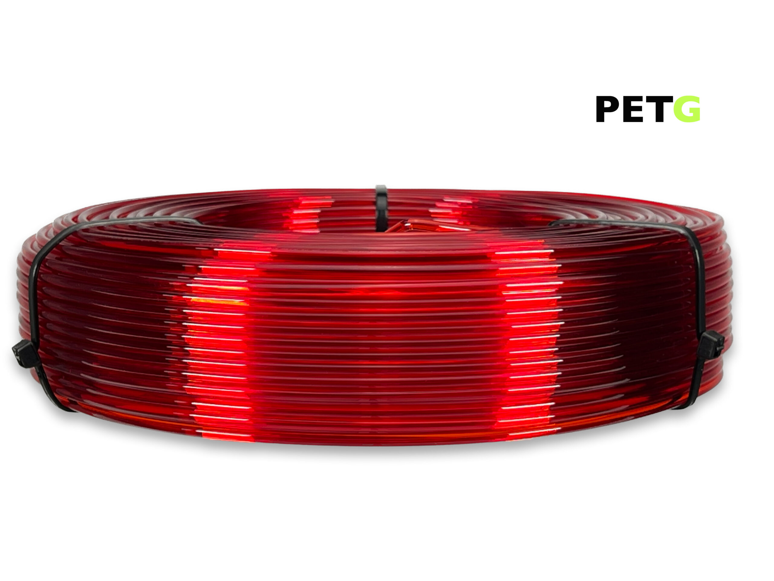 PETG Filament - 2,85 mm - Transparent Rot - Refill 800 g – Bild 1