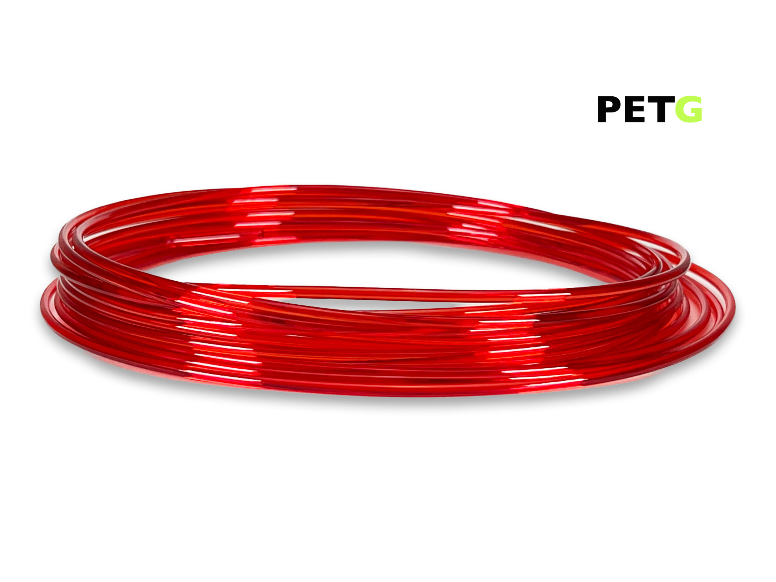 PETG Filament 50 g Sample - 2,85 mm - Transparent Rot – Bild 1