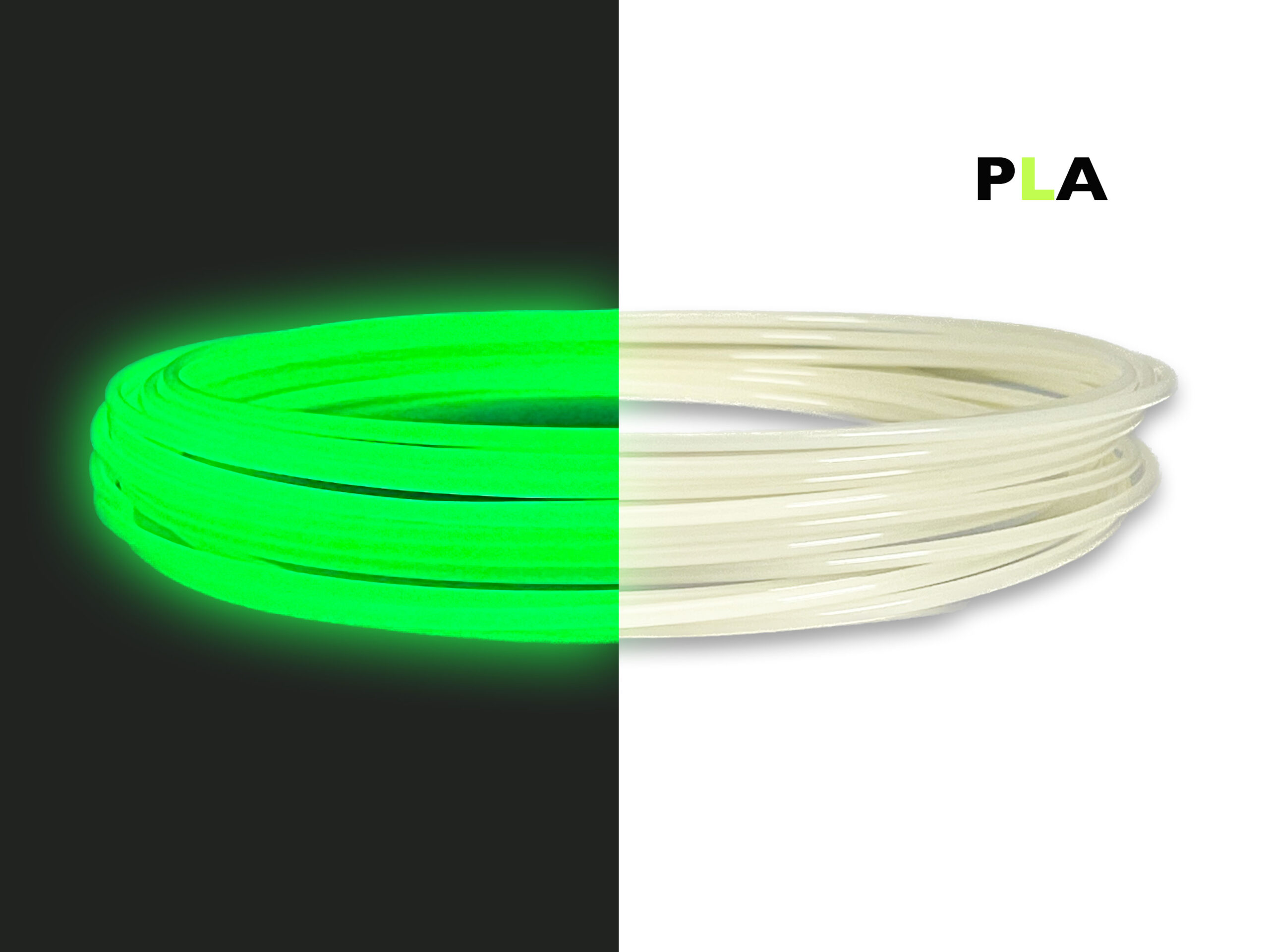 PLA Filament 50 g Sample - 2,85 mm - Glow-Grün V2 – Bild 1